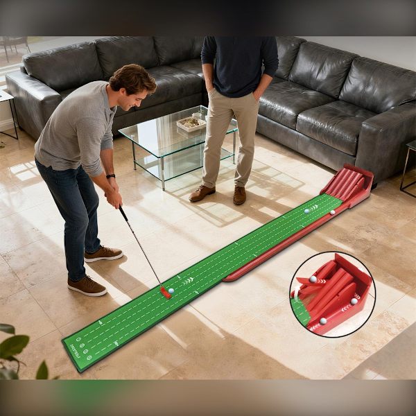 Golf Putting Trainer med Multi-Track System för Precisionsövning Black Black