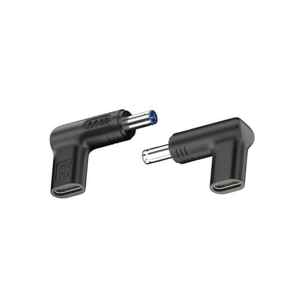 2-pak USB-C hun til 4,5x3,0 mm han 20V vinklet PD-triggeradapter, 100W, kompatibel med bærbare computere
