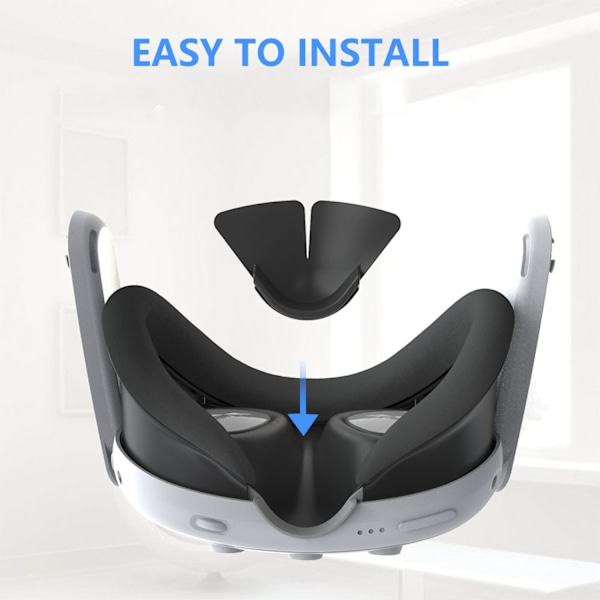 VR andningsbar ögonskyddsskyddsersättning för Meta Quest 3 Svart