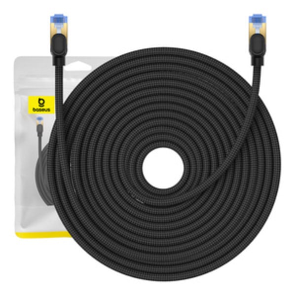 Flettet netværkskabel kat. 7 Baseus Ethernet RJ45, 10 Gbps, 25 m (sort)