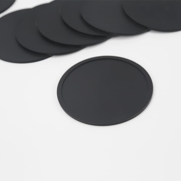 Sæt med 10 silikone coasters til bar, kaffe og vand Black Black