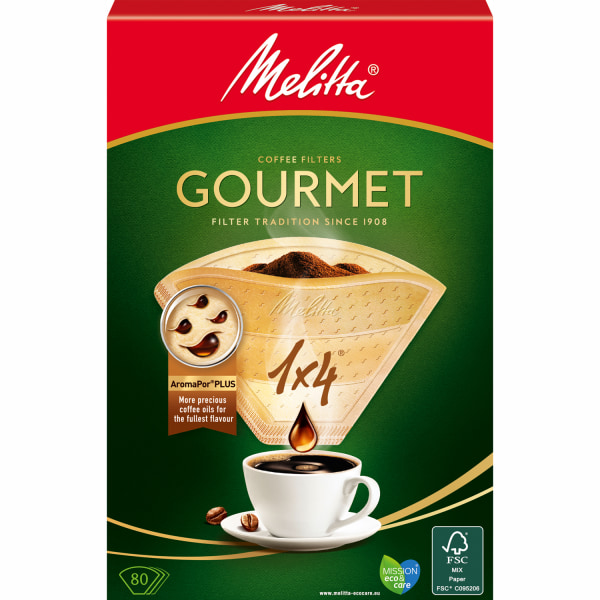 Kaffefilter Gourmet 1X4 Oblekta 80st X8dfp
