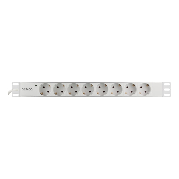 Power strip, 8xCEE 7/3, 1xCEE 7/7, 2m, cable, white