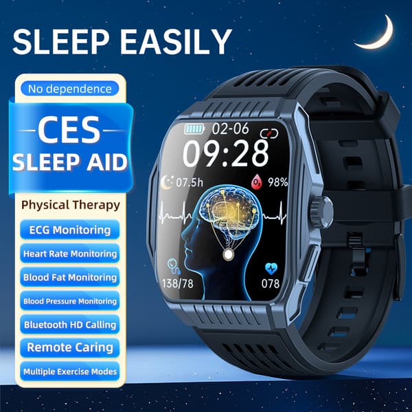 Smartwatch med søvnhjælp, EKG, Bluetooth-opkald Black Black