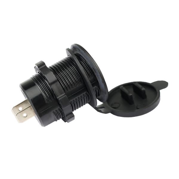 Dobbelt QC3.0 biloplader med afbryder Black+Blue Black+Blue