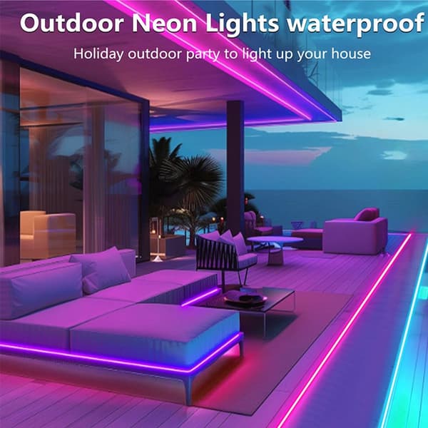 5M RGB LED Neon Reb Lys - 60 LEDs/M, 2.4G Bluetooth Styret, Fleksibel DIY Indretning