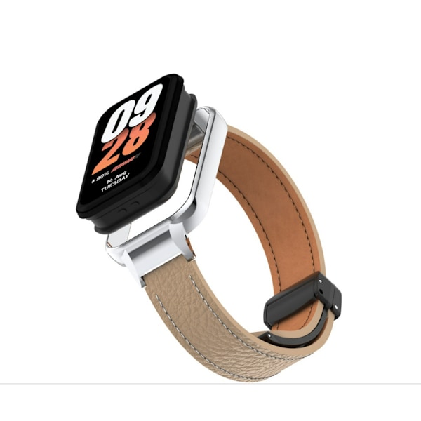 Xiaomi Smart Band 8 Active Strap med Litchi-mønster magnetisk spænde Brun