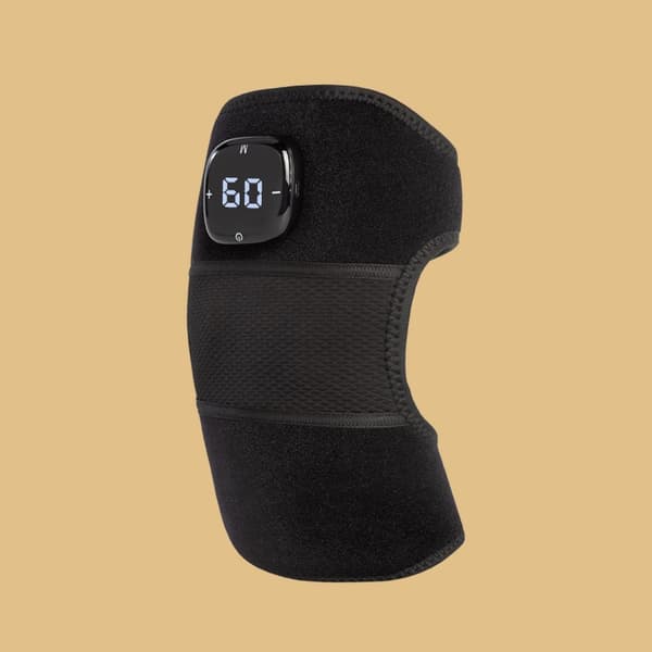 Opvarmet knæmassager med vibration, smart termisk terapi til smertelindring i leddene Black Black