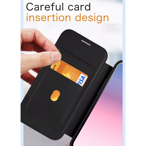 Sort Magnetisk PU Læder Wallet Case Kompatibel med iPhone 17 Air - Kortholder & RFID-blokering