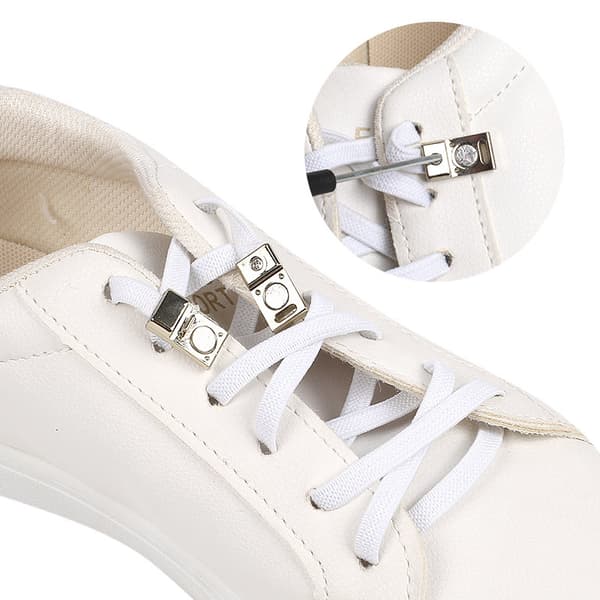 Elastiska & Knytfria Skosnören White White