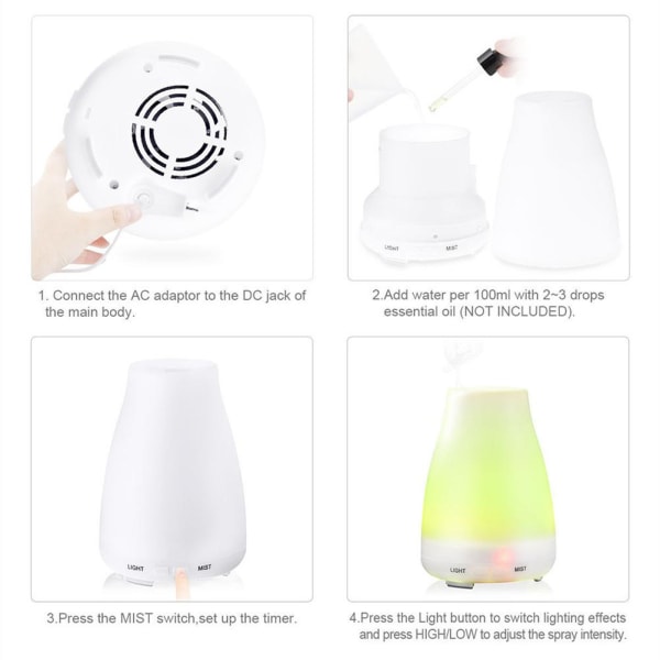 INF Aroma Diffuser - Luftfugter og aromalampe 100 ml