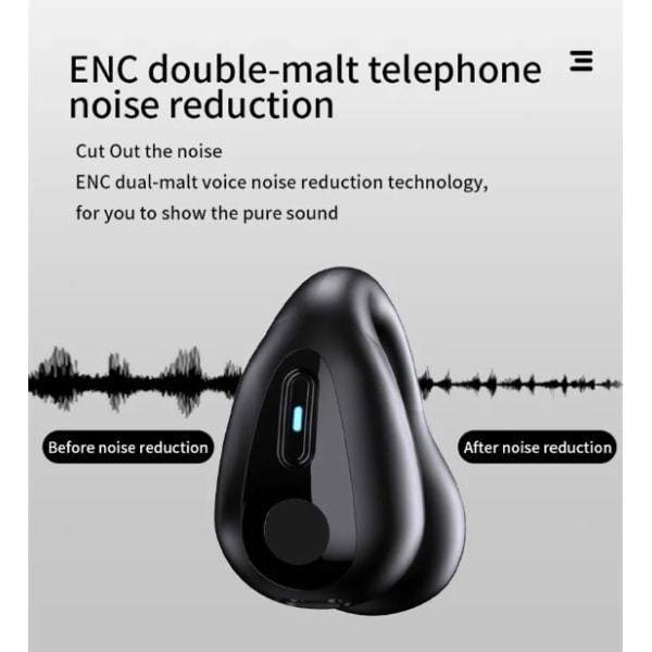 Bone conduction ear-free hörlurar Bluetooth 5.3 Hi-Fi ENC Vit