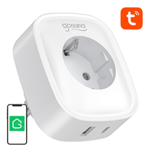 Gosund SP6 16A USB-C 20W Tuya smart WiFi/Bluetooth-uttag