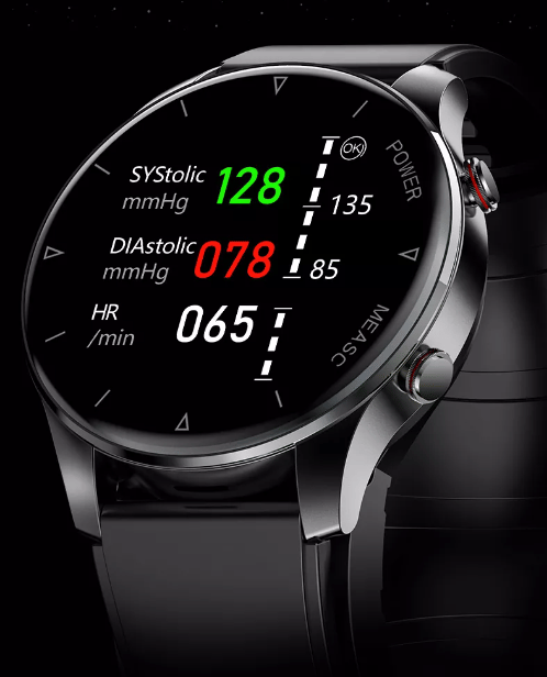 Smartwatch med blodsyre- och blodtrycksmätare Black Black