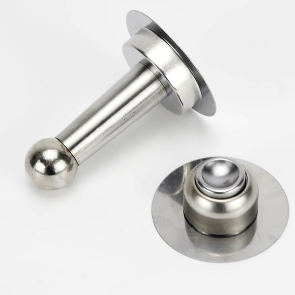 Magnetisk dörrstoppare i rostfritt stål utan borrning med 3M-tejp Silver Silver