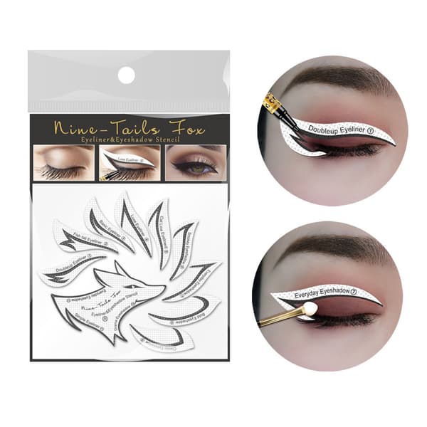 Professionell eyeliner stencil ögonskugga stämpel kuddar makeup verktyg White