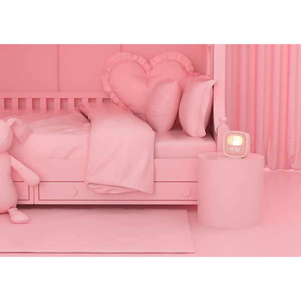 Väckarklocka med Nattlampa  Billy Clock Rosa