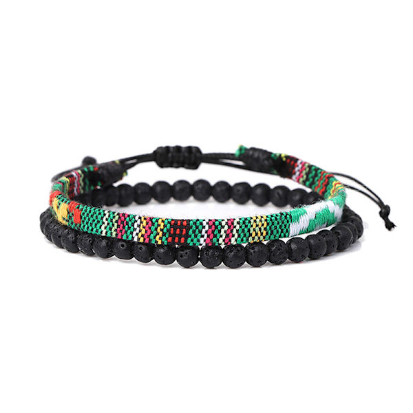 Vävda armband 2 st MultiColor MultiColor