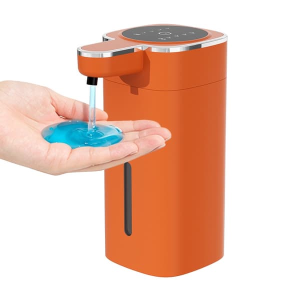M20 touchfri sæbedispenser – automatisk håndsæbe til køkken og badeværelse med 0,3s sensor, LED-display, USB genopladelig, multifunktions væskestøtte Orange