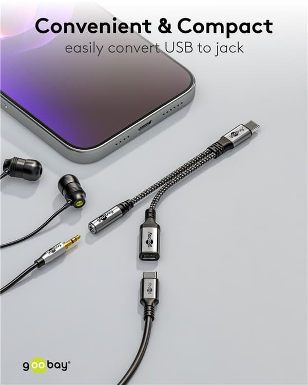 Adapter USB-C™ til USB-C™ og jackstik, 3,5 mm AUX