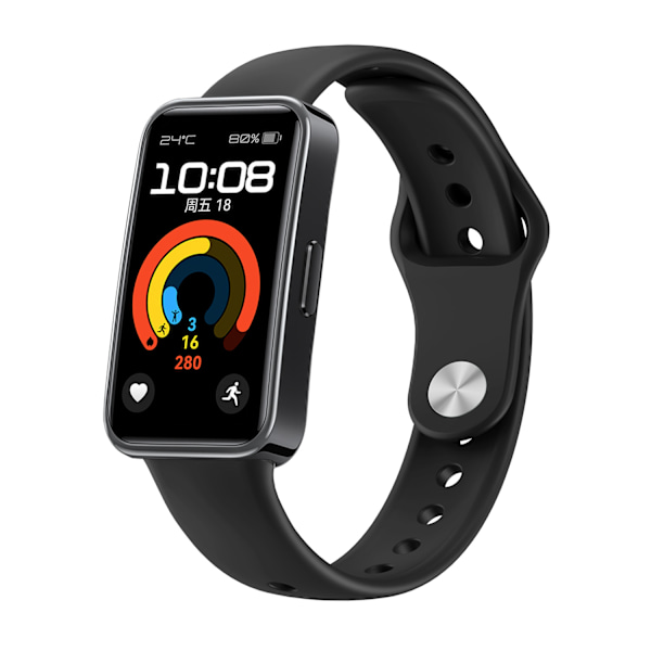 Silikone udskiftningsrem til Huawei Band 10 Sort