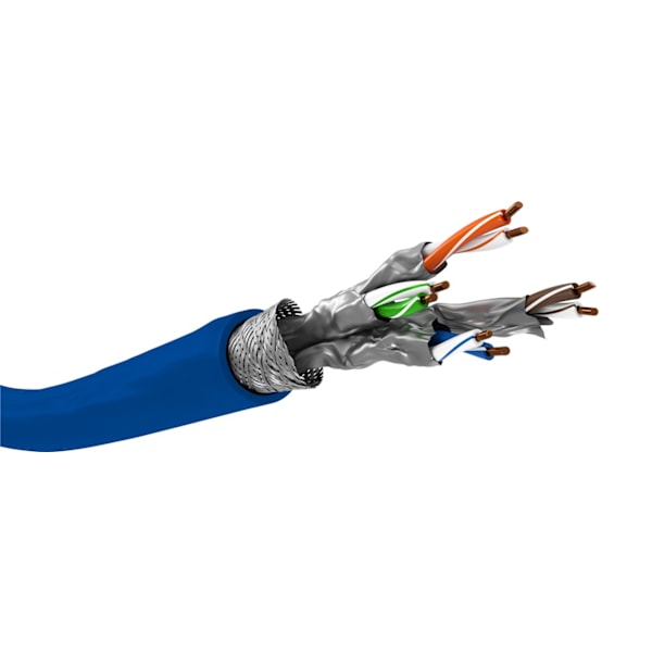 CAT 7A nätverkskabel, S/FTP (PiMF), blå