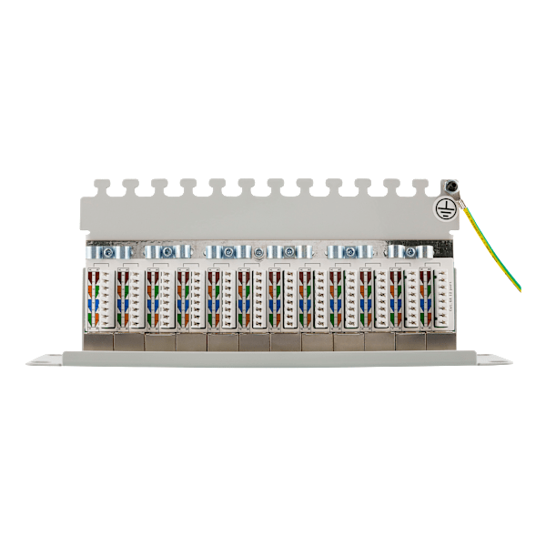 10" patch panel, 12xRJ45, Cat6a, STP, 10Gbps