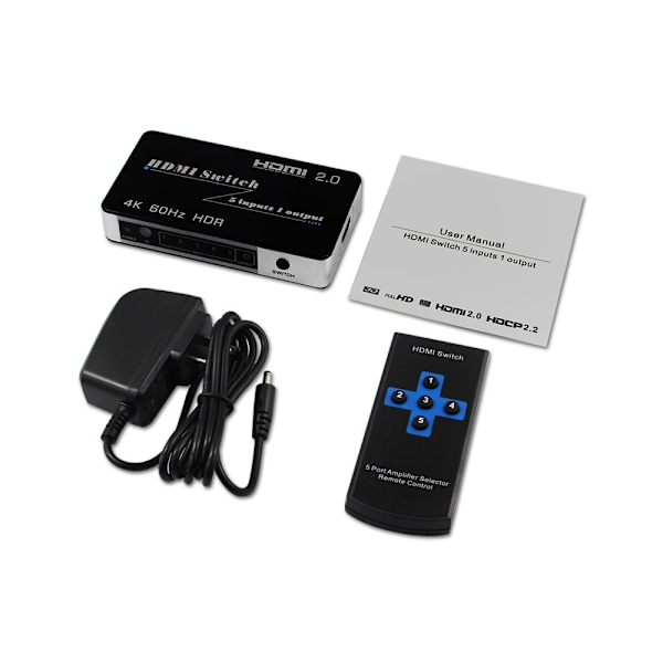 HDMI-kytkin 5 in 1 Out 4K @ 60Hz Musta