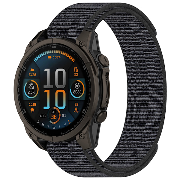 Garmin Nylon kellon ranneke tarranauhalla - 26 mm musta Harmaa