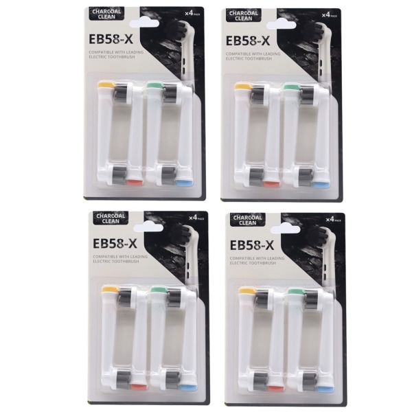 16 Pack vaihtohammasharjan päät bambuhiiltä Oral-B D4510, D12013, D12013W, D12523, D17525, D18 Monivärinen