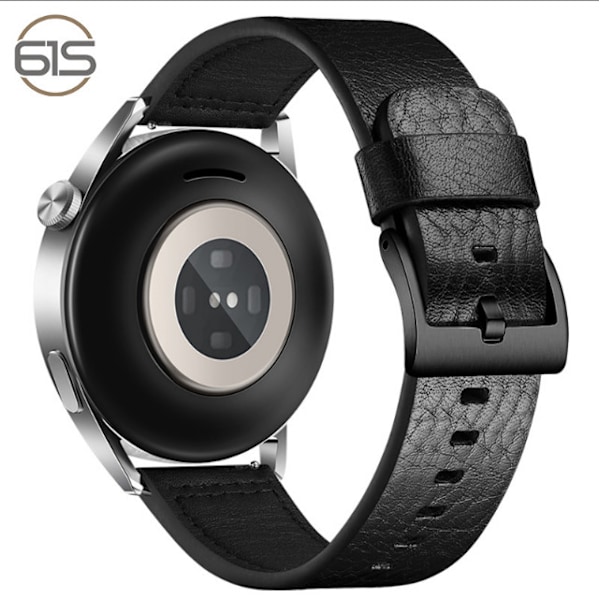 Rem i ægte læder til Samsung Galaxy Watch 4 Sort 24 mm