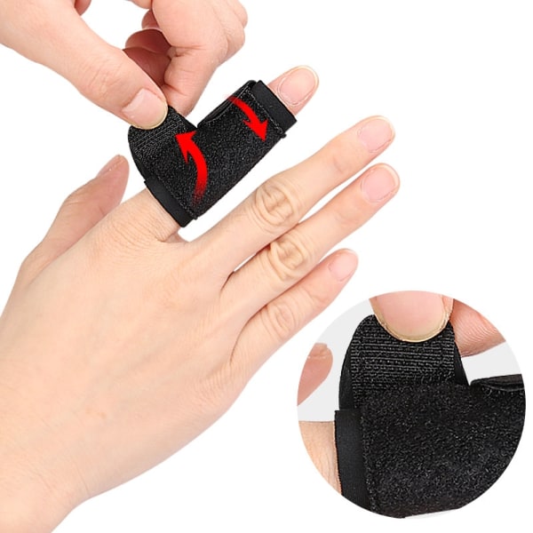 Finger skinner finger ærmer beskyttere, to fingre beskyttelse Sort L