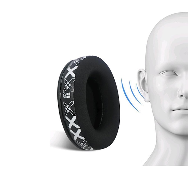 Udskiftningsørepolstringer til HyperX Cloud 2 - Åndbare ørekopper i issilke (hvidt print)