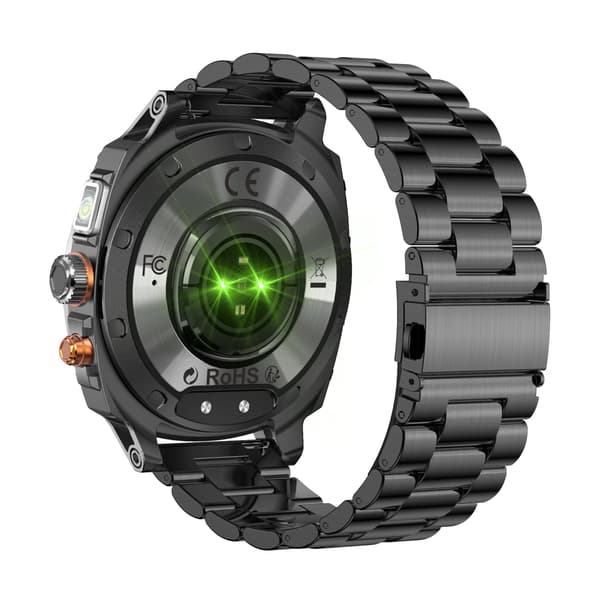 Multifunktionell Smartwatch med Bluetooth-samtal, Hälsomätning och Anpassningsbara Urtavlor - Svart