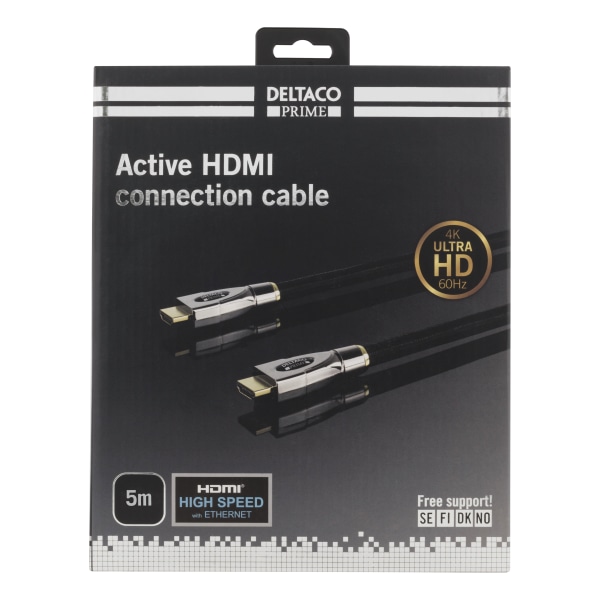 PRIME active HDMI cable 5m Textile HDMI Type A ma 4K black