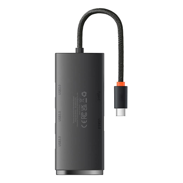 HUB-adapter 4-portars USB-C Baseus OS-Lite 25cm (svart)