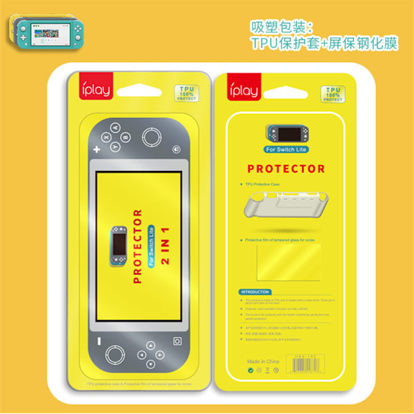Switch Lite/Mini TPU-etui og hærdet glas skærmbeskytter Sort