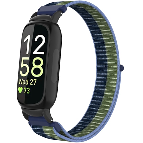 Nylon Loop Hook and Loop Rem Kompatibel med Fitbit Inspire 3 - Fås i Flere Farver MultiColor MultiColor