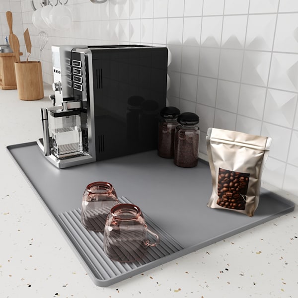 Kaffemaskinemåtte - 9,84in x 7,87in Grå