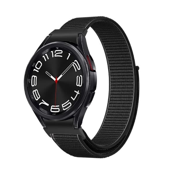Stilfuld Nylonrem til Samsung Galaxy Watch 4/5/6 Black Black