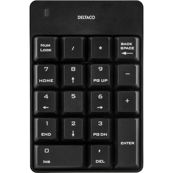 Wireless numeric keypad 18 keys nanoreceiv USB 10m range blk