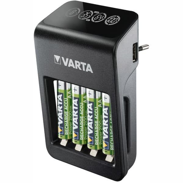 Batteriladdare LCD Plug Carger+ AA/AAA/9V inkl 4xAA