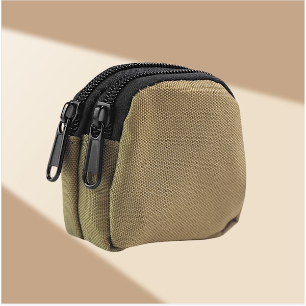 Canvas Bluetooth Øretelefon Etui - Kompakt Camouflage Pose Kaki