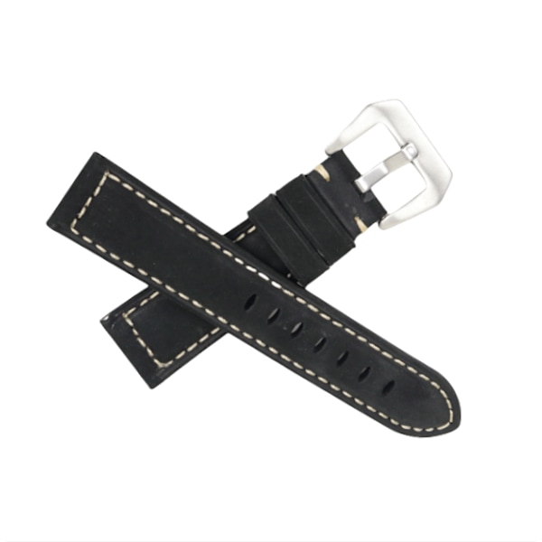 Klockarmband i äkta läder för Panerai Svart 22 mm
