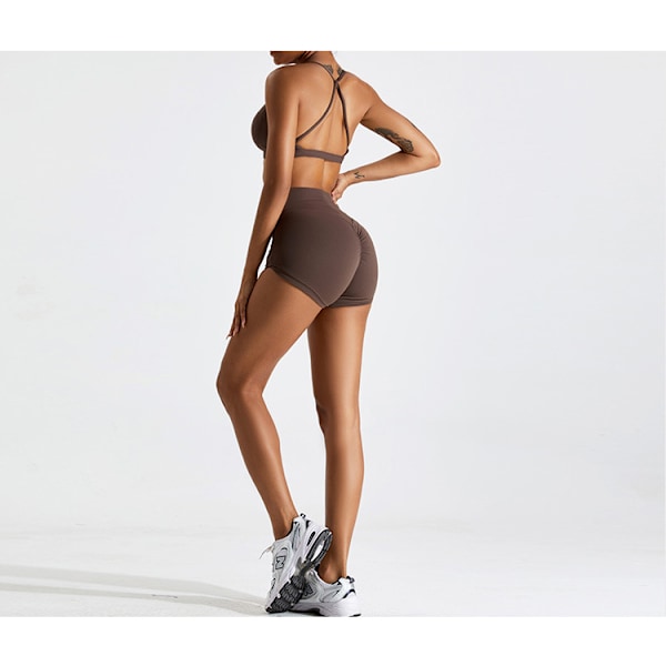 Criss Cross Sports BH og Leggings Sæt kaffe M