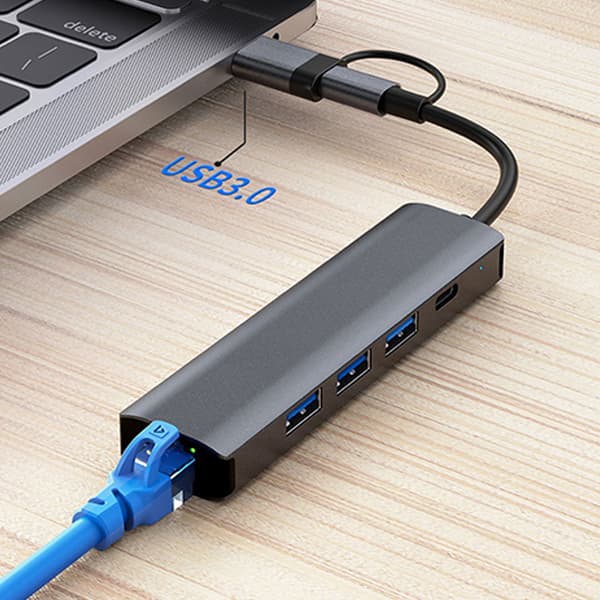 5-i-1 Multifunktionel Dockingstation med Gigabit Ethernet