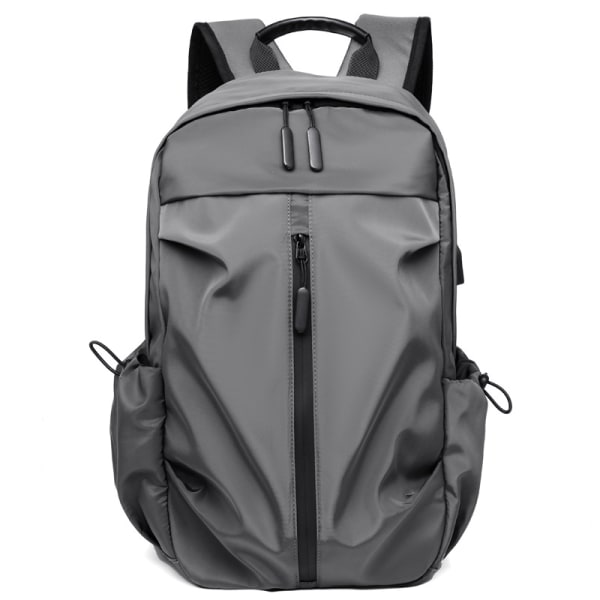 Casual Backpack Laptop 15,6 tums vattentät datorväska med USB-la Grå