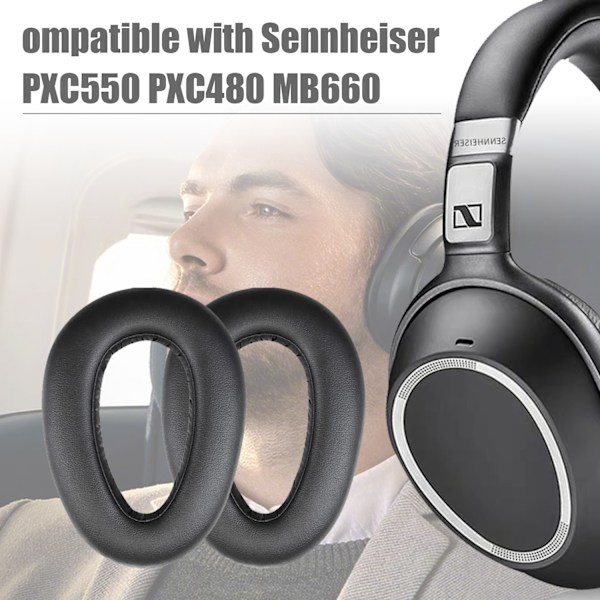 INF Öronkuddar för Sennheiser PXC550 PXC480 MB660 1 par Svart