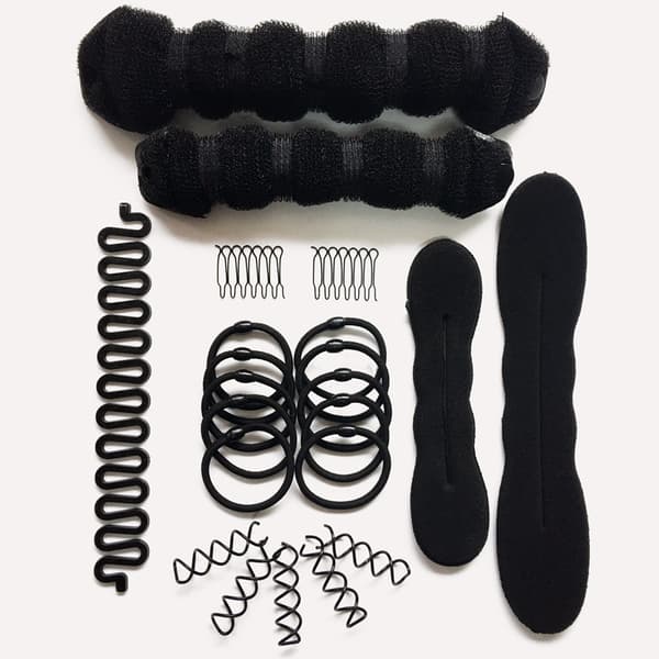 Enkel Hårstyling Kit för Svart Hår - 22 Delar