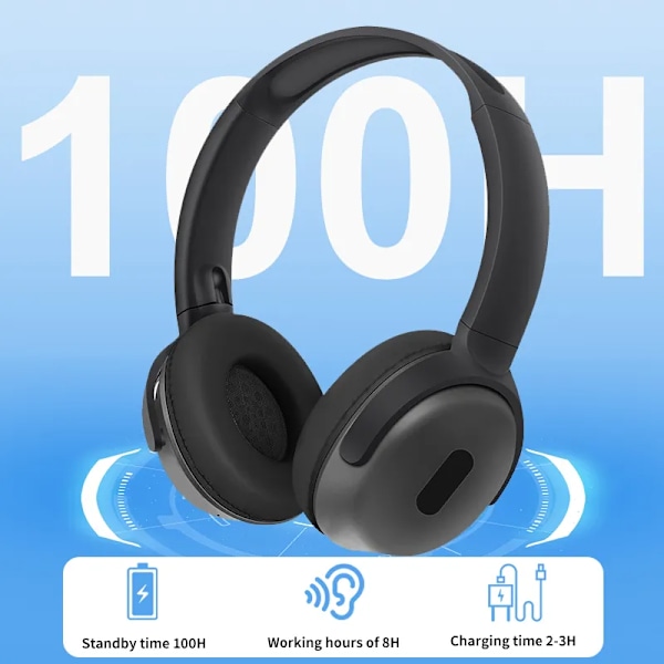 INF Langattomat stereokuulokkeet, joissa Bluetooth 5.3 ja erittäin pitkä akunkesto Musta